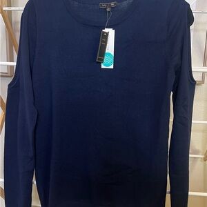 Navy Blue Long Sleeve Top